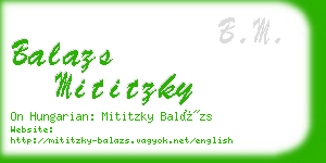 balazs mititzky business card